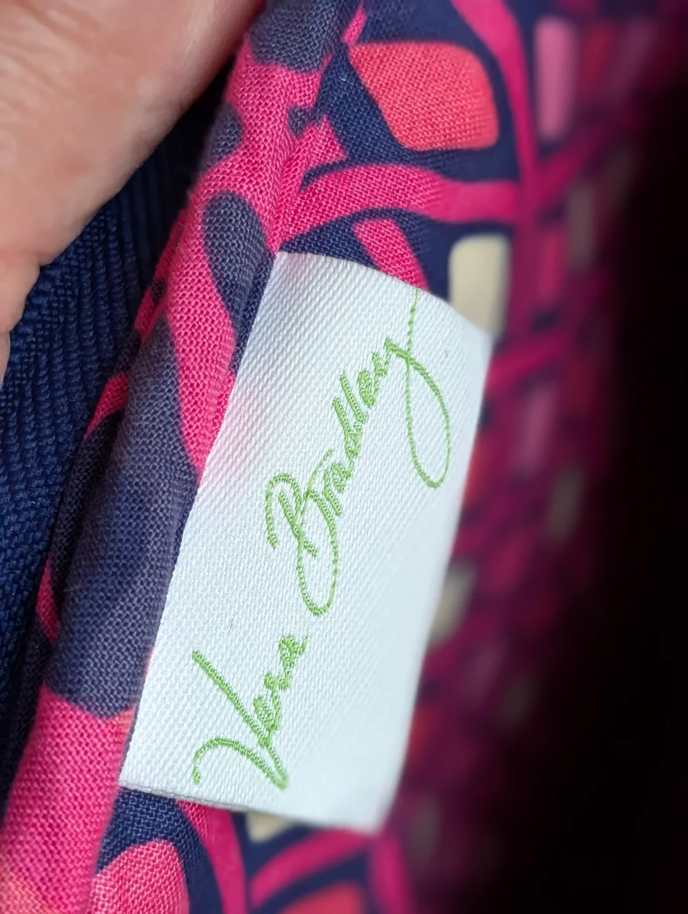 Vera Bradley Navy & Pink Floral Quilted Laptop Sleeve in Katalina Pink